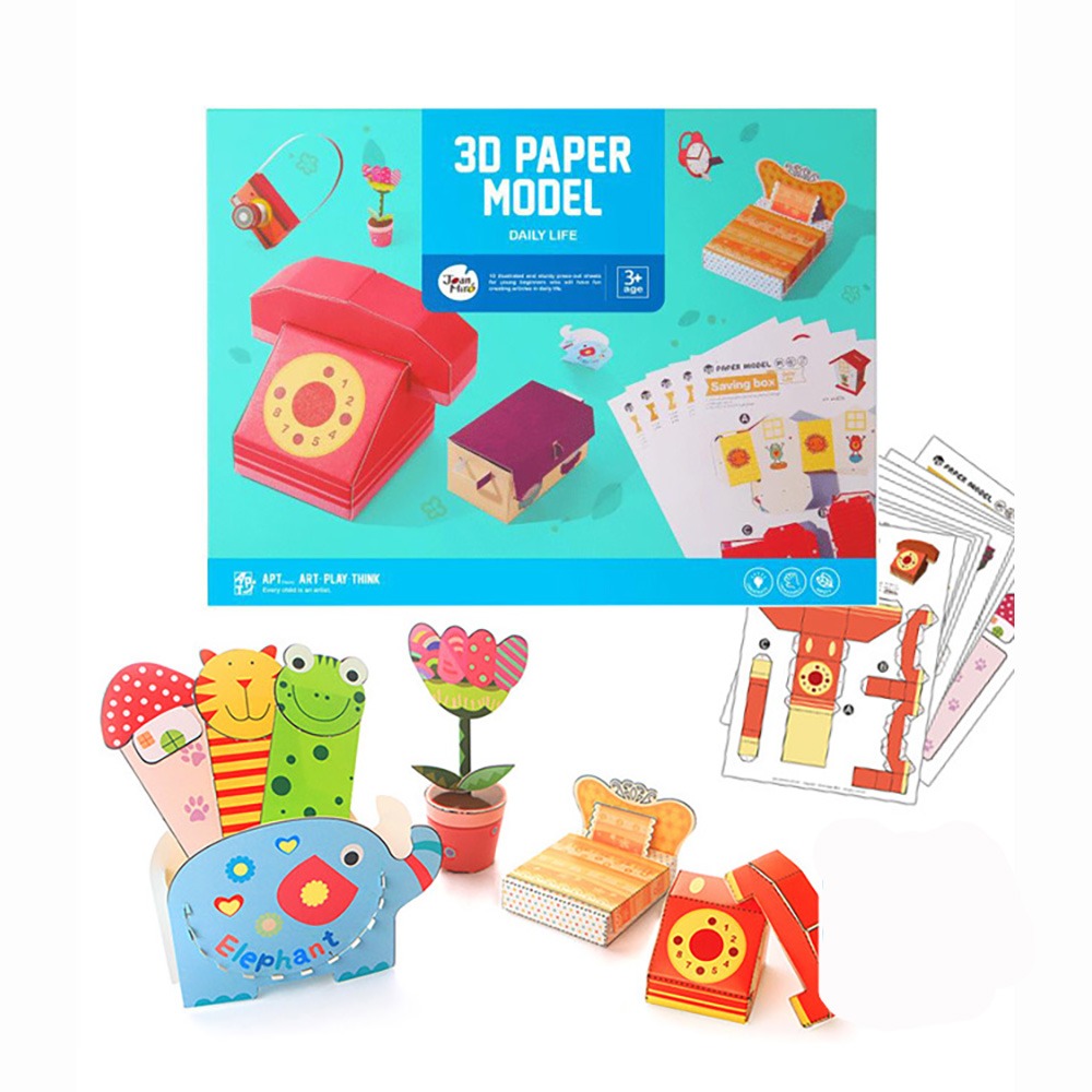 【JoanMiro 原創美玩】兒童3D手作益智立體折紙-生活 JM08398-細節圖2