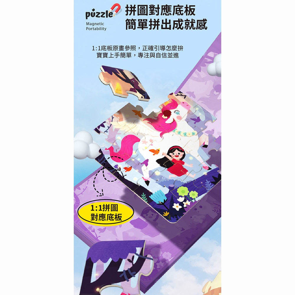 【JarMelo 原創美玩】磁性摺疊拼圖書-夜光恐龍時代 JA95102-細節圖10