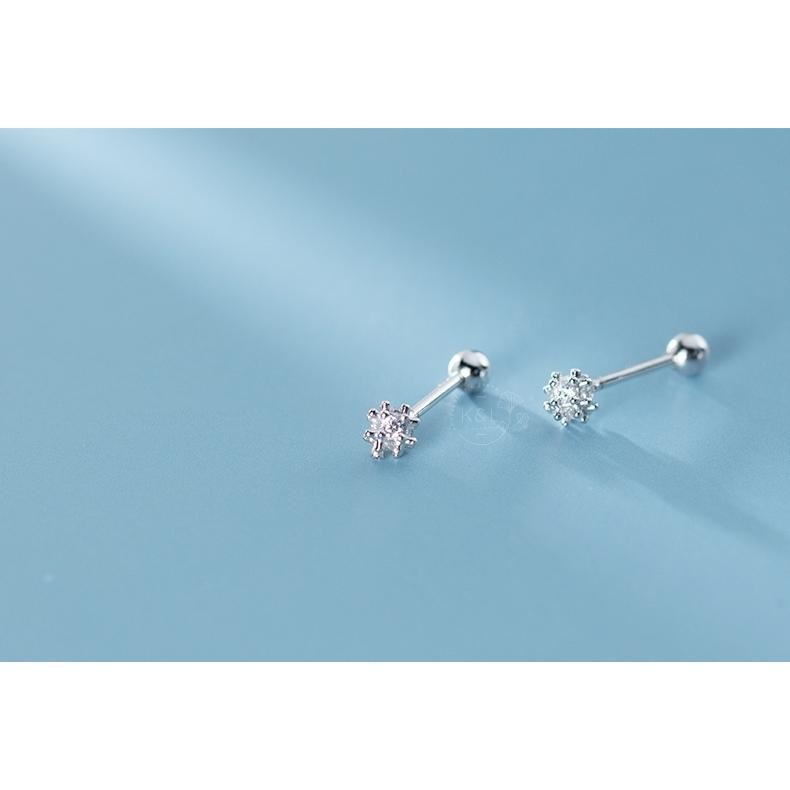 現貨。【s925純銀】鎖珠耳環 立體井字鋯石耳環 轉珠耳環 養耳洞 耳棍 男女可 防耳洞密合 耳針耳環 耳棒 耳環-細節圖5