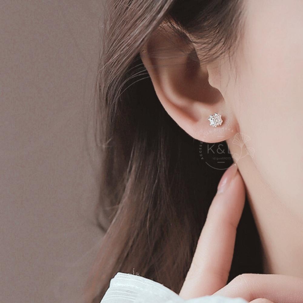 現貨。【s925純銀】鎖珠耳環 立體井字鋯石耳環 轉珠耳環 養耳洞 耳棍 男女可 防耳洞密合 耳針耳環 耳棒 耳環-細節圖6