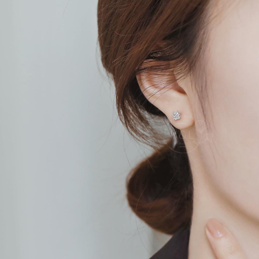 現貨。【s925純銀】鎖珠耳環 立體井字鋯石耳環 轉珠耳環 養耳洞 耳棍 男女可 防耳洞密合 耳針耳環 耳棒 耳環-細節圖7