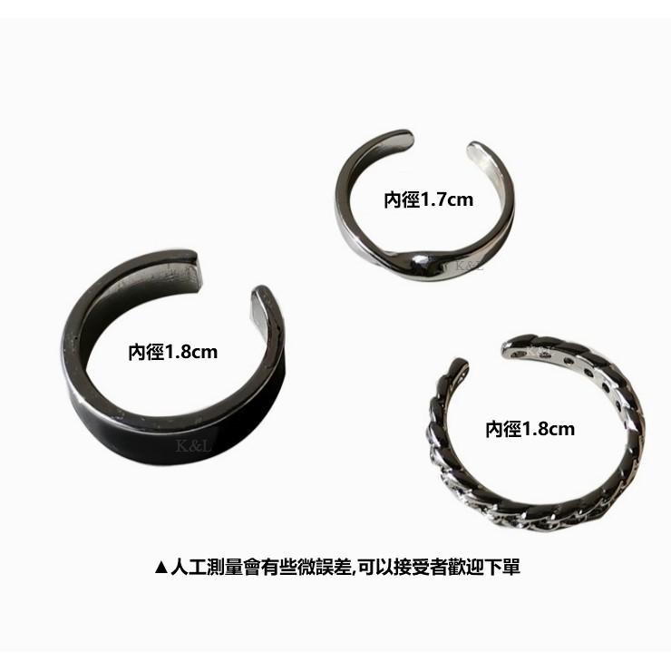 現貨。韓國簡約開口戒指3件套 極簡設計款 百搭 龐克 嘻哈 復古 中性款 C型戒指-細節圖2