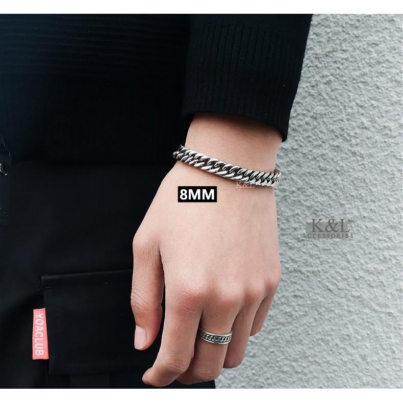 現貨。【鈦鋼手鍊】歐美潮牌鍊條手鍊 男手鍊 西德鋼手鍊 龐克 嘻哈 簡約 中性款 明星同款 鋼手環 鋼手鍊-細節圖5