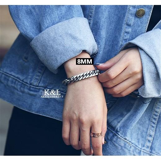 現貨。【鈦鋼手鍊】歐美潮牌鍊條手鍊 男手鍊 西德鋼手鍊 龐克 嘻哈 簡約 中性款 明星同款 鋼手環 鋼手鍊-細節圖6