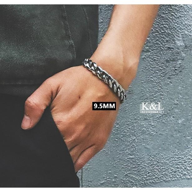 現貨。【鈦鋼手鍊】歐美潮牌鍊條手鍊 男手鍊 西德鋼手鍊 龐克 嘻哈 簡約 中性款 明星同款 鋼手環 鋼手鍊-細節圖7