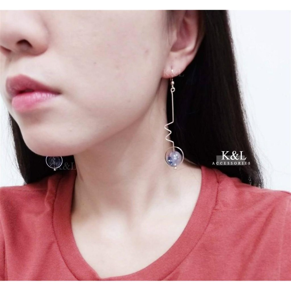 現貨甜甜價。可改夾式 s925銀勾 波浪糖果圓珠耳環 耳針 圓珠 垂墜耳環 夾式耳環 耳夾 耳環 無耳洞 螺旋夾耳環-細節圖6