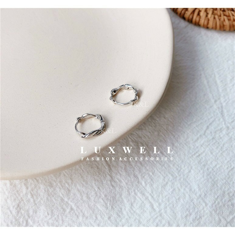 現貨。【S925純銀】全純銀 扭曲耳環 耳扣 經典 百搭 麻花 圓圈 迷你耳環 耳環 歐美耳環 韓國 禮物 送禮-細節圖5