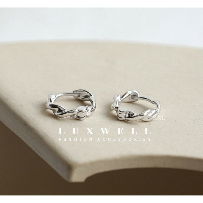 現貨。【S925純銀】全純銀 扭曲耳環 耳扣 經典 百搭 麻花 圓圈 迷你耳環 耳環 歐美耳環 韓國 禮物 送禮-細節圖6