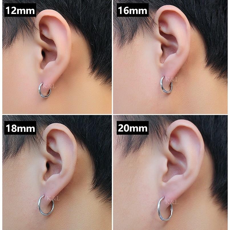 現貨。歐美嘻哈經典款 316L西德鋼 醫療鋼 鈦鋼耳環 圈圈耳環 耳環 鈦鋼耳環 耳扣 鈦鋼圈圈 扣式耳環 耳骨-細節圖8