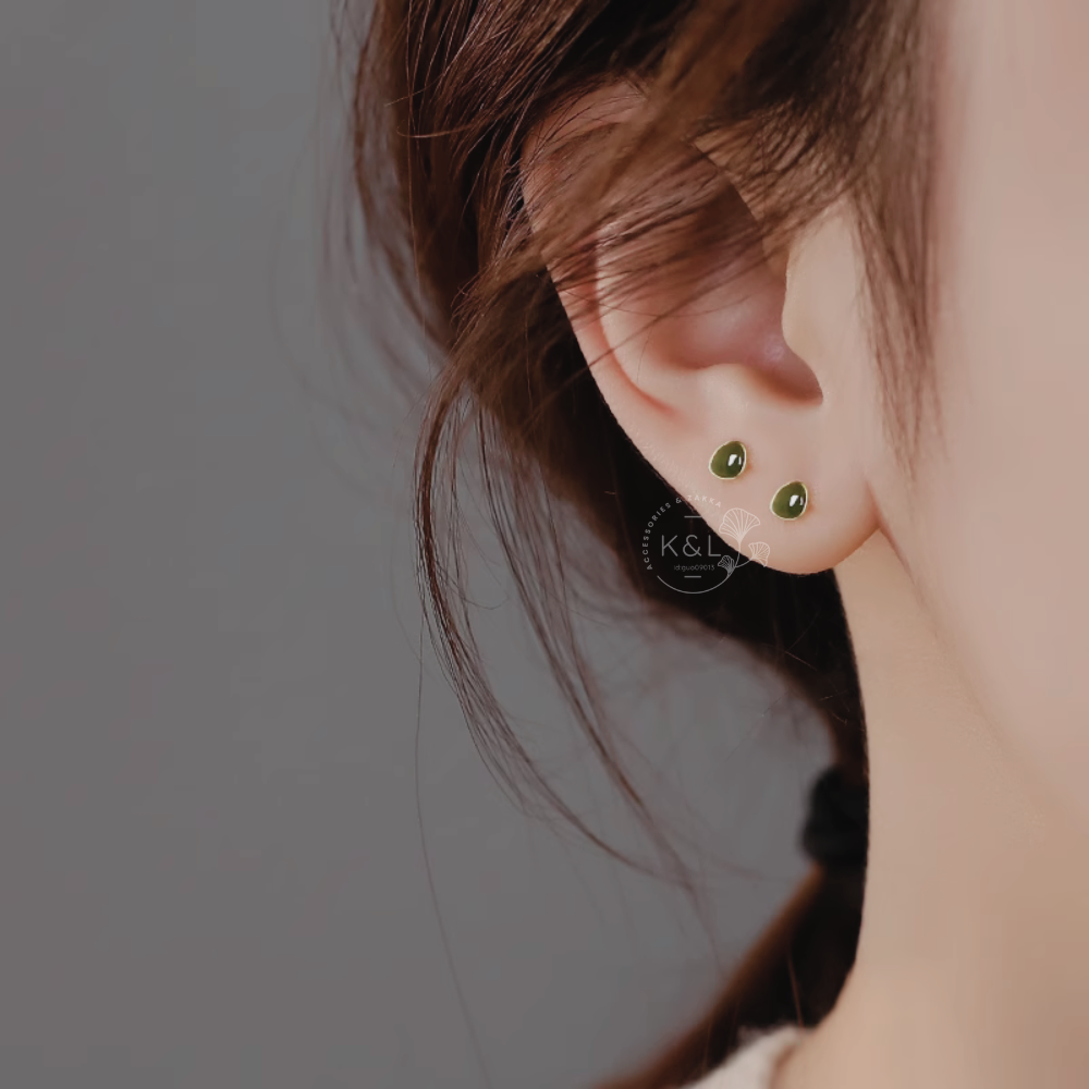 針式｜夾式｜全純銀 迷你質感酪梨綠耳環 小清新 養耳洞 日常配戴耳環 通勤耳環 耳針 純銀耳環 禮物-細節圖5