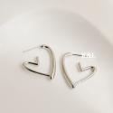 2色｜針式｜夾式 鏤空框架愛心耳環 極簡設計 歐美耳環 愛心耳環 耳針 耳環 飾品 禮物-規格圖9