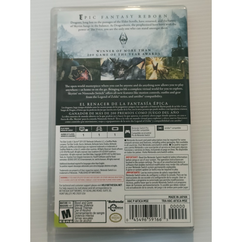 NS 上古卷軸5 無界天際 (美版中文) SWITCH 二手遊戲-細節圖2