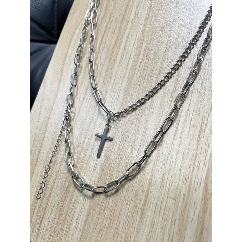 全新台灣現貨 潮流個性 嘻哈時尚項鍊 AB十字鏈 O字鎖鏈-細節圖4