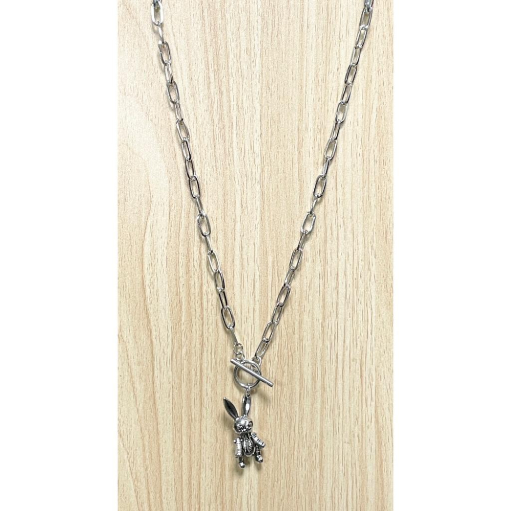 全新台灣現貨 四肢可動 兔子項鍊 十字項鍊 潮流個性 嘻哈時尚項鍊-細節圖4