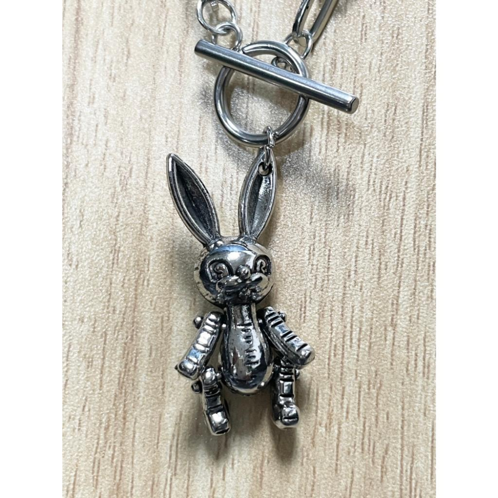 全新台灣現貨 四肢可動 兔子項鍊 十字項鍊 潮流個性 嘻哈時尚項鍊-細節圖6