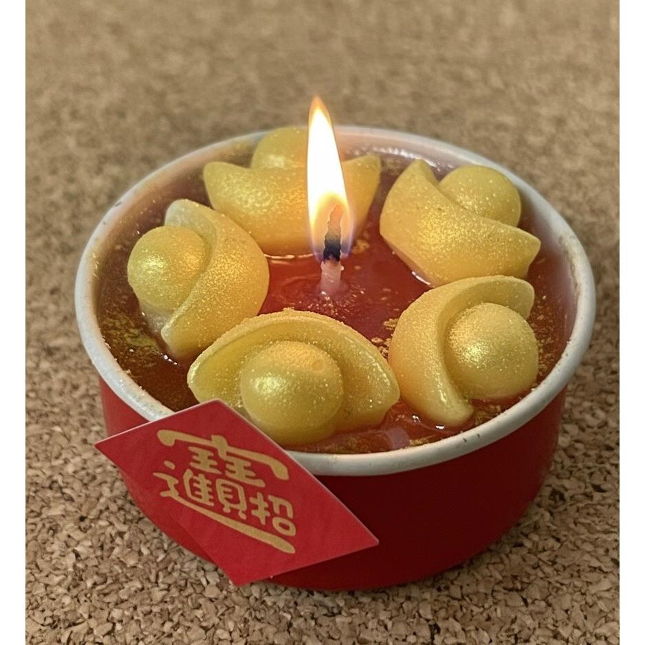 {能量燭光}精油香氛 【新春必備】招財金元寶手工蠟燭｜旺運、招財、福滿全都有！-細節圖3