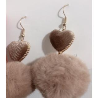 全新台灣現貨 可愛絨毛 愛心毛球 耳針 耳環-細節圖8