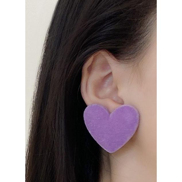 全新台灣現貨 超大誇張絨毛 愛心 圓形 方形 星星 耳針 耳環-細節圖2