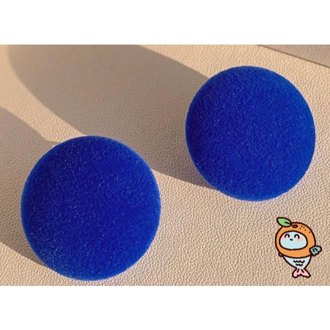 全新台灣現貨 超大誇張絨毛 愛心 圓形 方形 星星 耳針 耳環-細節圖4