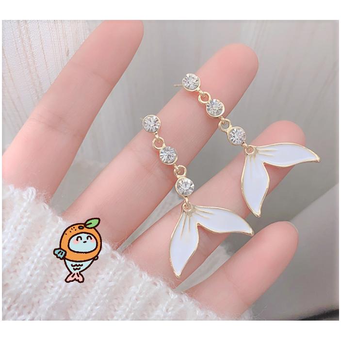 全新台灣現貨  S925純銀針 美人魚尾  耳針 耳飾-細節圖3