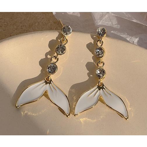 全新台灣現貨  S925純銀針 美人魚尾  耳針 耳飾-細節圖4