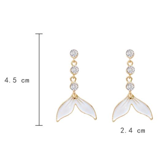 全新台灣現貨  S925純銀針 美人魚尾  耳針 耳飾-細節圖5