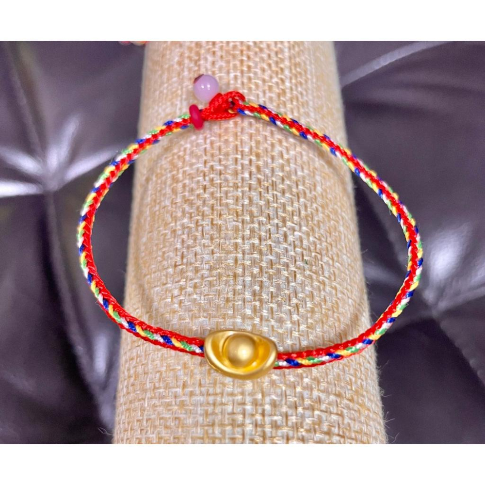 全新台灣現貨 五彩編織紅繩手繩 五色線元寶款-細節圖2