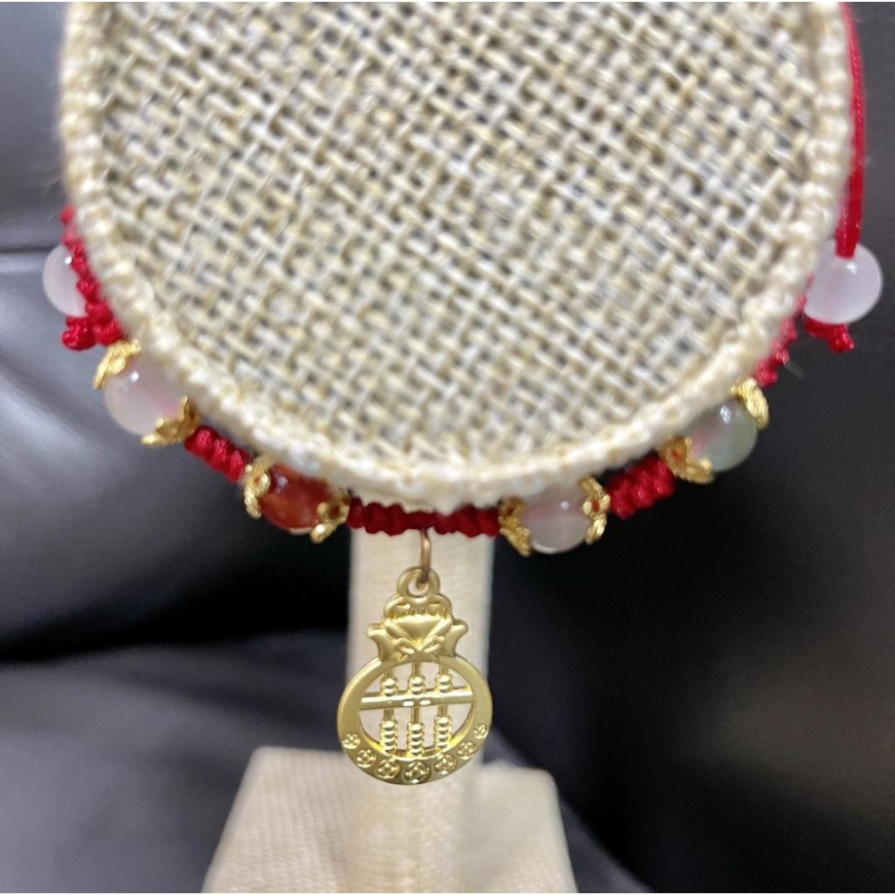 全新台灣現貨 五彩編織紅繩手繩 錢袋算盤款-細節圖3