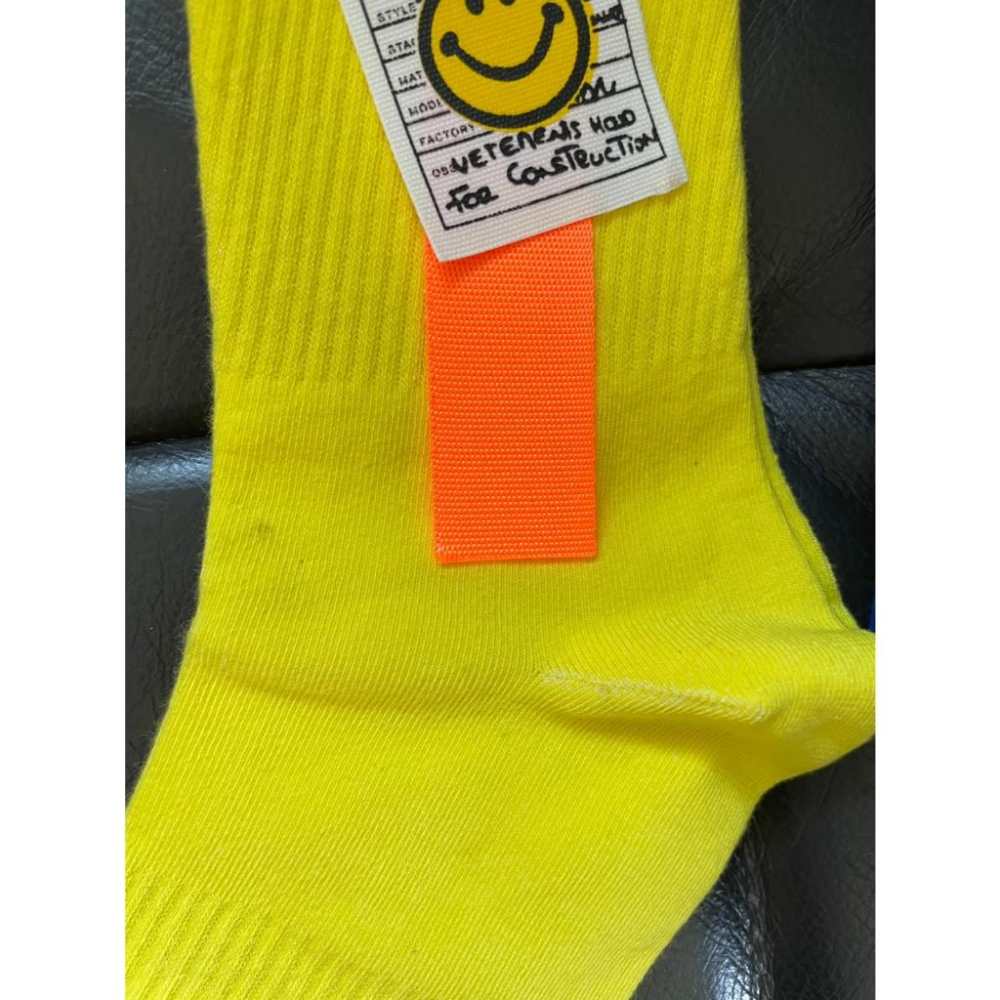 全新台灣現貨 韓國微笑標籤貼布 中筒襪 彩色襪-細節圖4