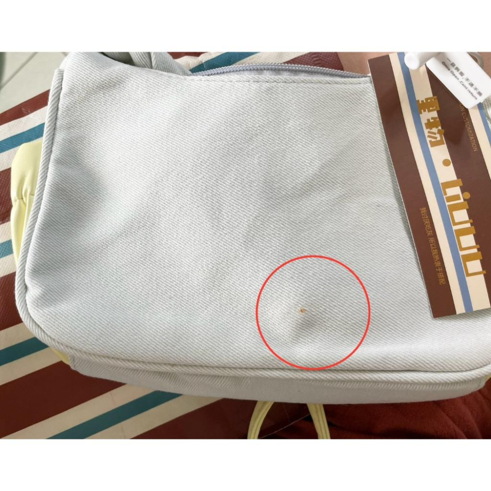 全新台灣現貨 夏天水藍色牛仔布蝴蝶结腋下包包 撞色小眾單肩斜挎包 微瑕-細節圖8