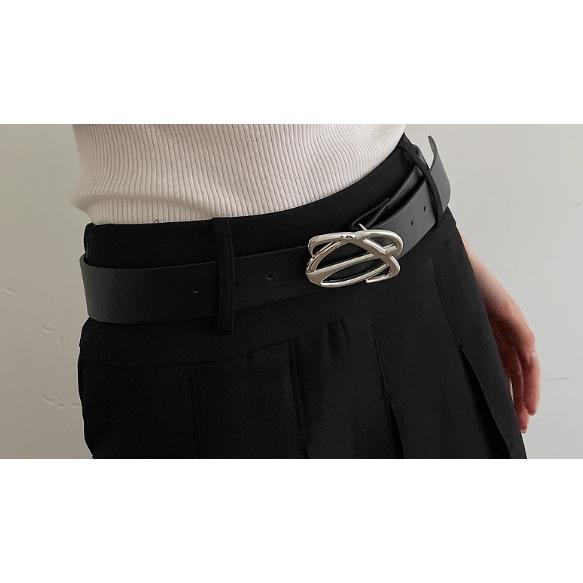 全新台灣現貨 腰帶(宇宙) 金屬設計感小眾 百搭黑色皮帶ins風潮-細節圖3