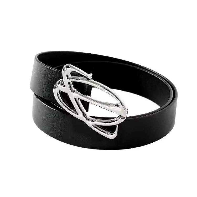 全新台灣現貨 腰帶(宇宙) 金屬設計感小眾 百搭黑色皮帶ins風潮-細節圖4