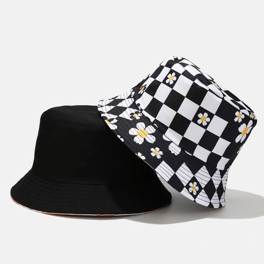 全新台灣現貨 雙面可載 格子雛菊漁夫帽 休閒太陽帽-細節圖3