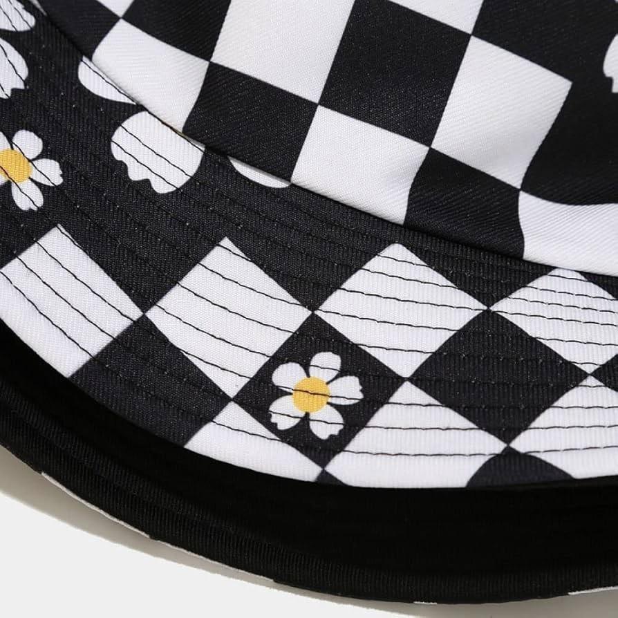 全新台灣現貨 雙面可載 格子雛菊漁夫帽 休閒太陽帽-細節圖4