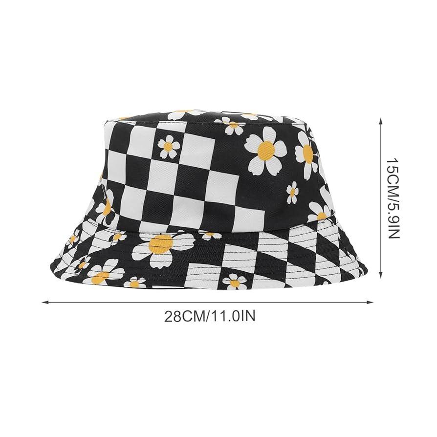 全新台灣現貨 雙面可載 格子雛菊漁夫帽 休閒太陽帽-細節圖5