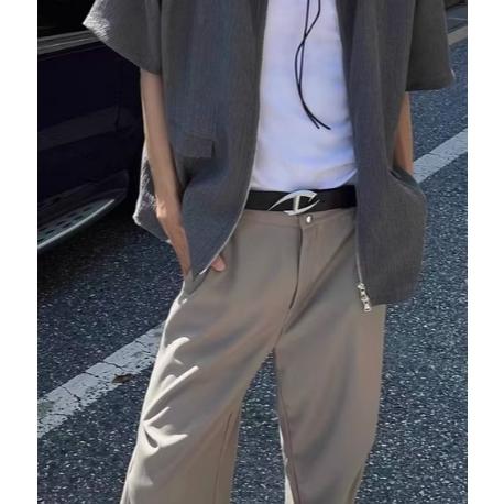 全新台灣現貨 腰帶(不規則) 金屬設計感小眾 百搭黑色皮帶ins風潮-細節圖3