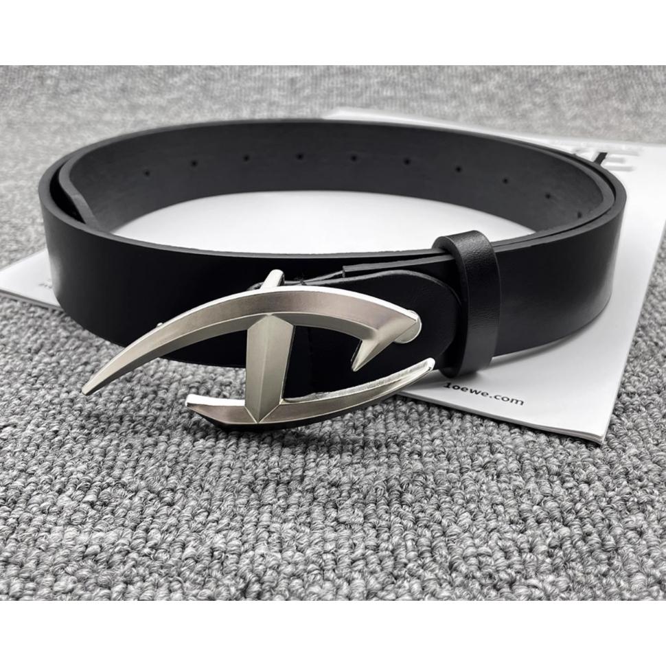 全新台灣現貨 腰帶(不規則) 金屬設計感小眾 百搭黑色皮帶ins風潮-細節圖4