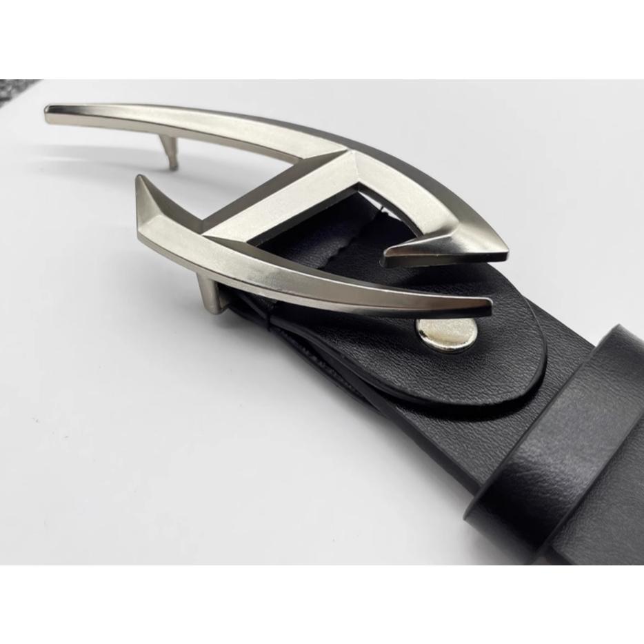 全新台灣現貨 腰帶(不規則) 金屬設計感小眾 百搭黑色皮帶ins風潮-細節圖5