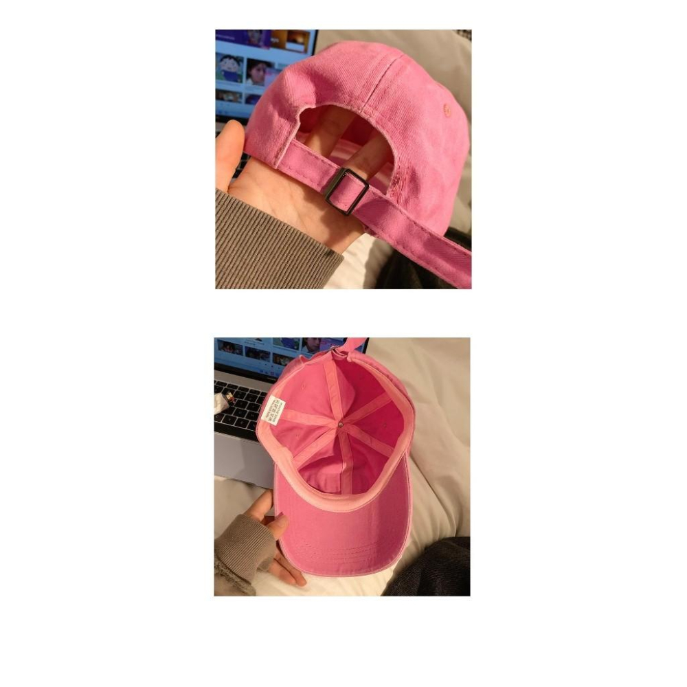全新台灣現貨 古著粉紅愛心棒球帽 可愛貓咪帽子 顯臉小-細節圖6