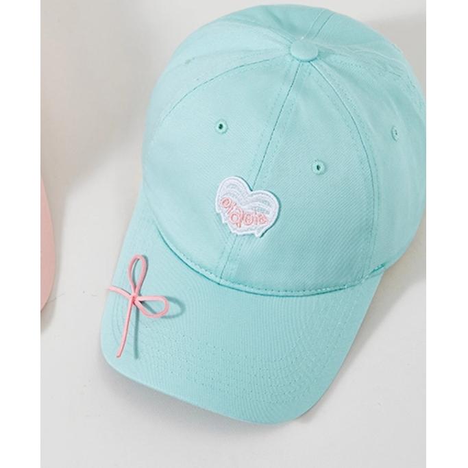 全新台灣現貨 薄荷綠 曼波愛心蝴蝶結棒球帽 防曬遮陽 顯臉小帽子-細節圖2