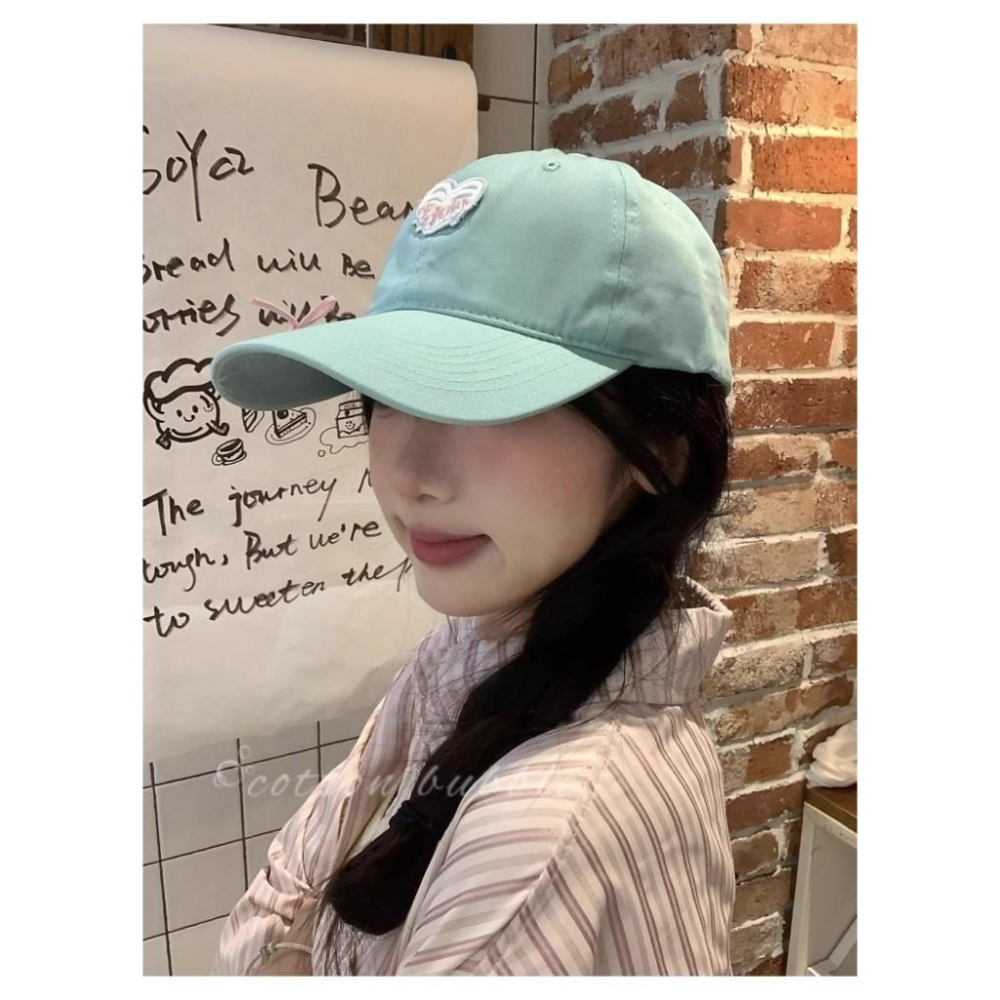 全新台灣現貨 薄荷綠 曼波愛心蝴蝶結棒球帽 防曬遮陽 顯臉小帽子-細節圖7
