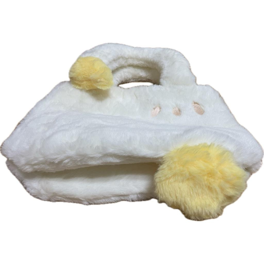 全新台灣現貨  可愛大白鵝包包 絨毛托特包 手提包-細節圖4