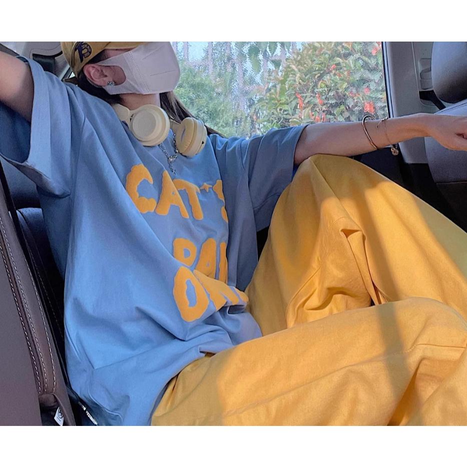 全新台灣現貨 大尺碼 休閒百搭創意貓爪印花 百搭男女純棉情侶短袖-細節圖2