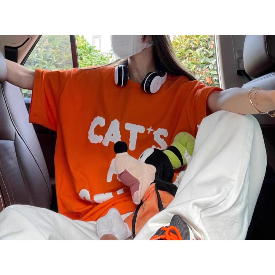 全新台灣現貨 大尺碼 休閒百搭創意貓爪印花 百搭男女純棉情侶短袖-細節圖4