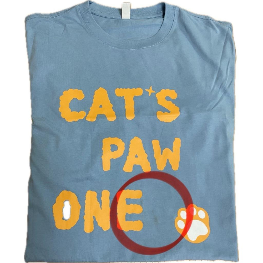 全新台灣現貨 大尺碼 休閒百搭創意貓爪印花 百搭男女純棉情侶短袖-細節圖7