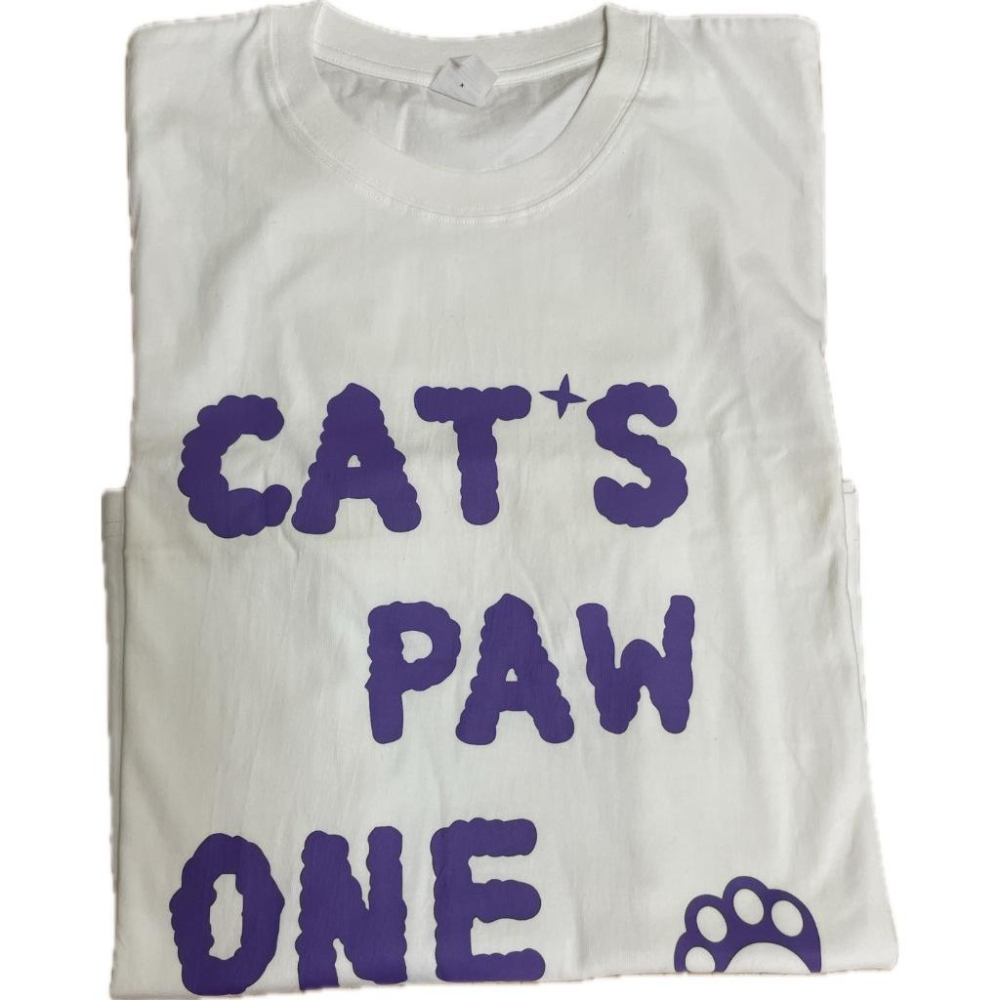 全新台灣現貨 大尺碼 休閒百搭創意貓爪印花 百搭男女純棉情侶短袖-細節圖8