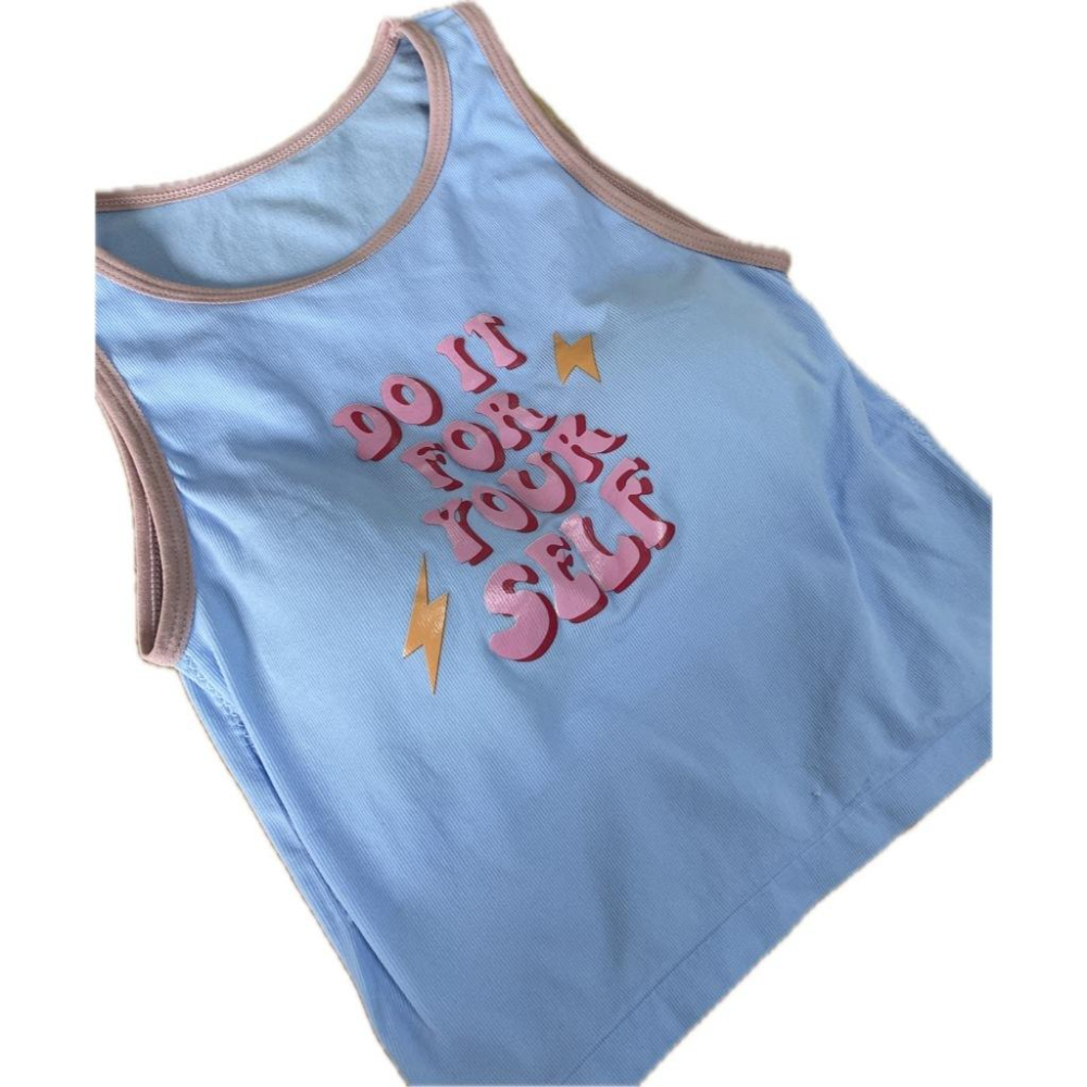 全新台灣現貨 美式復古甜辣妹修身顯瘦短版露臍背心 自帶胸墊免穿內衣-細節圖5