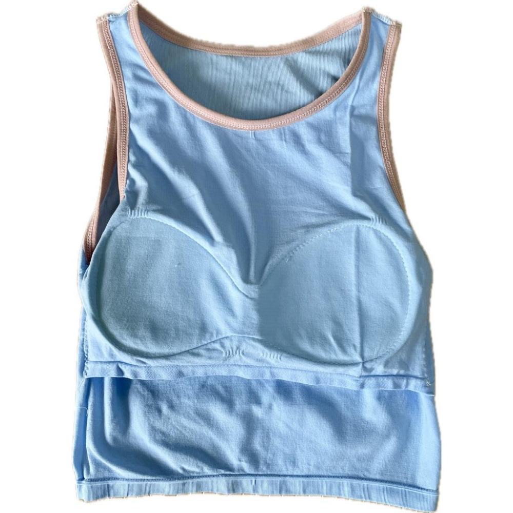 全新台灣現貨 美式復古甜辣妹修身顯瘦短版露臍背心 自帶胸墊免穿內衣-細節圖6