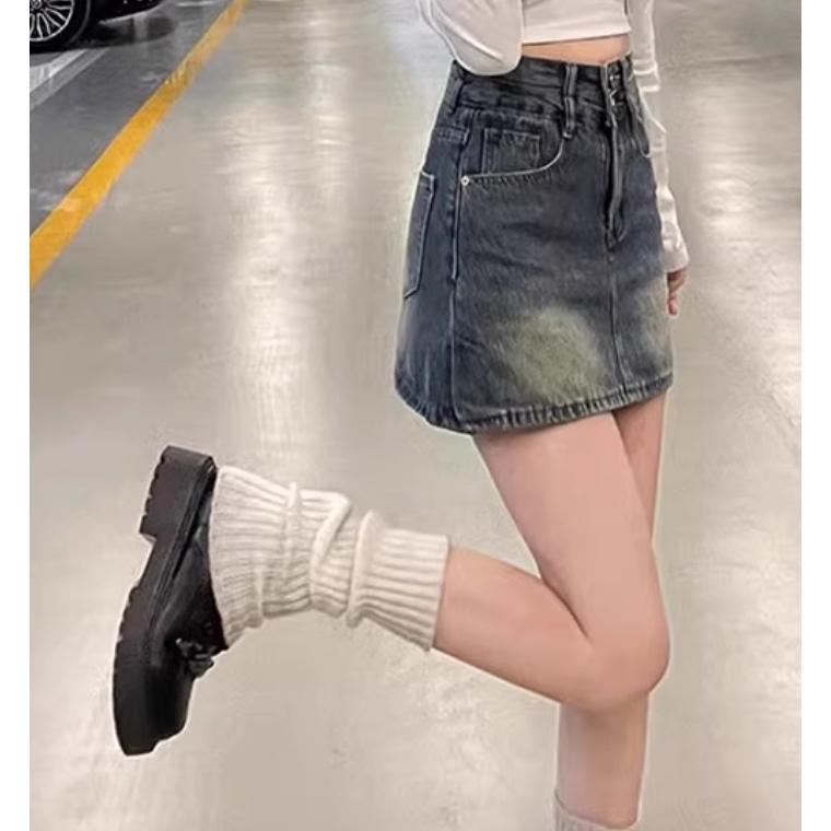 全新台灣現貨 美式辣妹撞色櫻桃印花短版背心 顯瘦A字百搭牛仔短裙-細節圖6