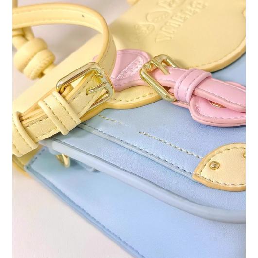 全新台灣現貨 多巴胺奶油撞色  時尚斜背包 可愛小包包-細節圖3